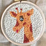 kit punch needle pour enfant girafe débutant